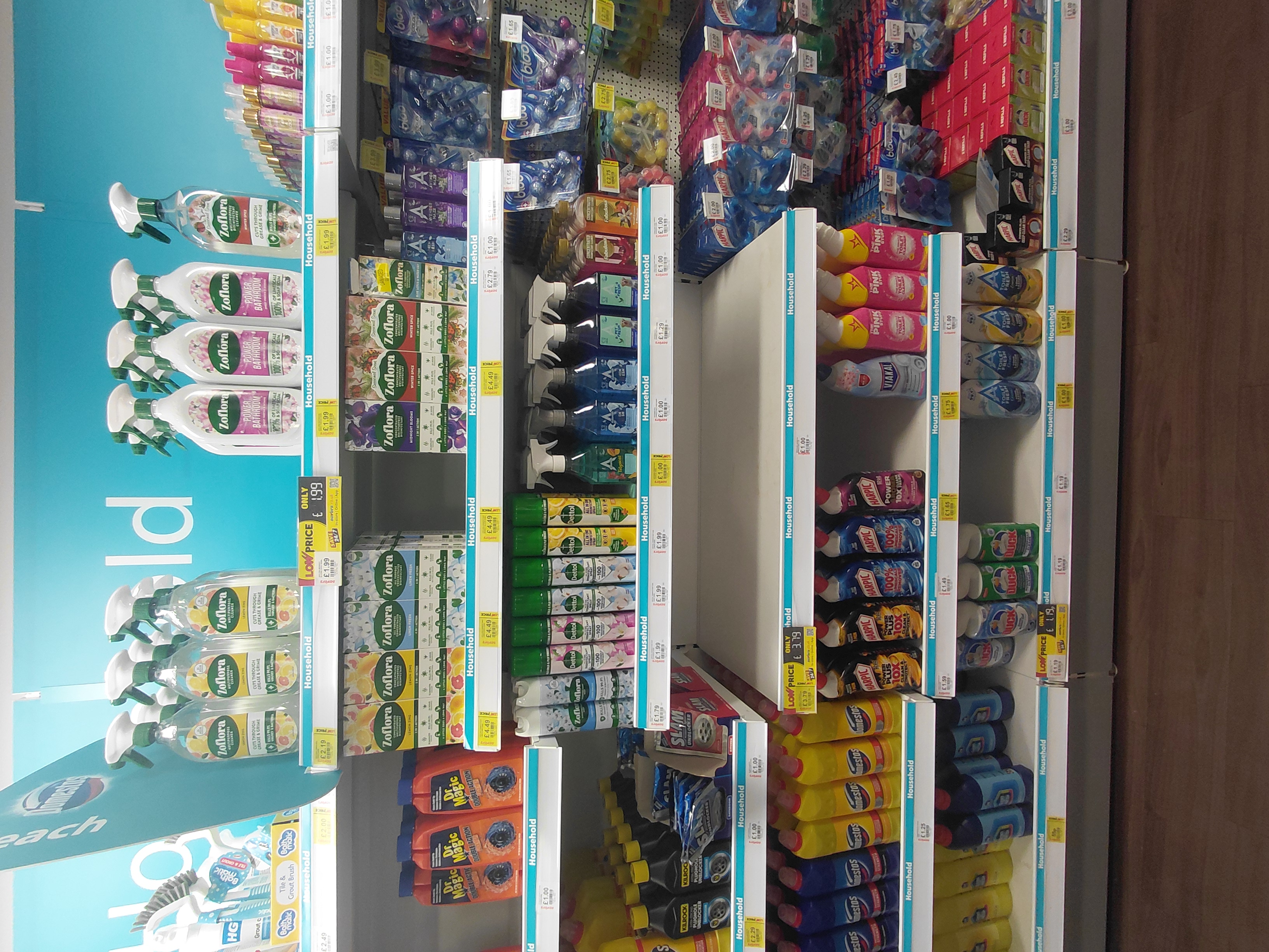 Retail shelf before ShelfLens visibility is applied.